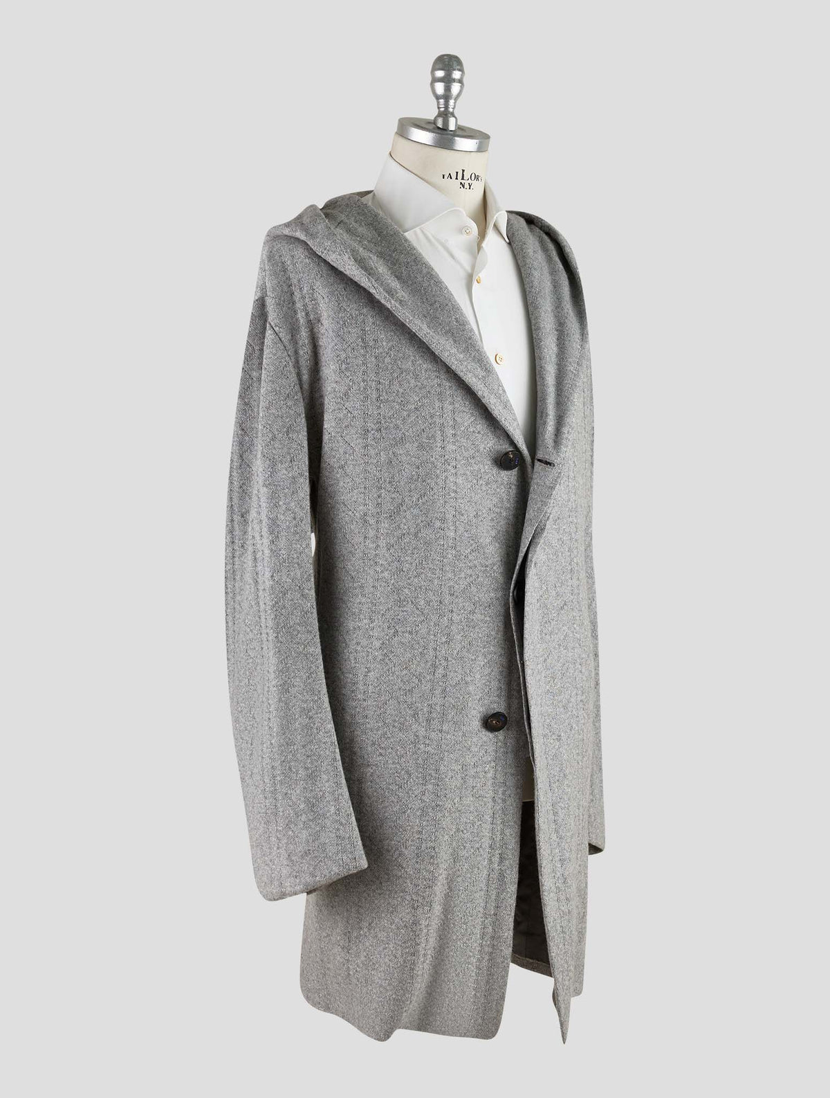 Kiton Knt Gray Cashmere Overcoat