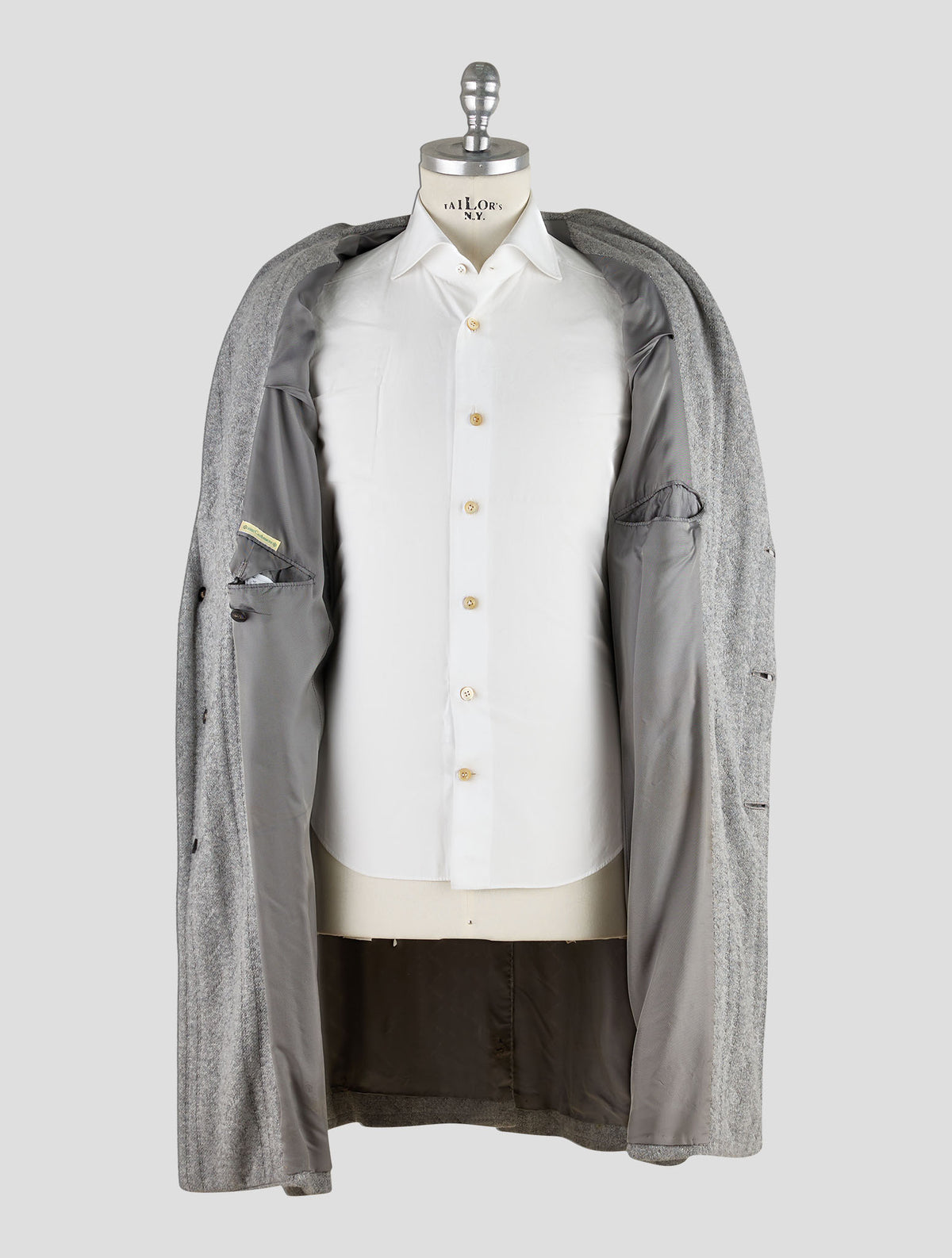 Kiton Knt Gray Cashmere Overcoat