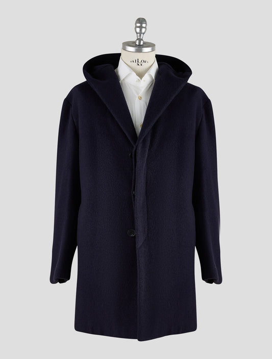 Kiton Knt Dark Blue Cashmere Pa Overcoat
